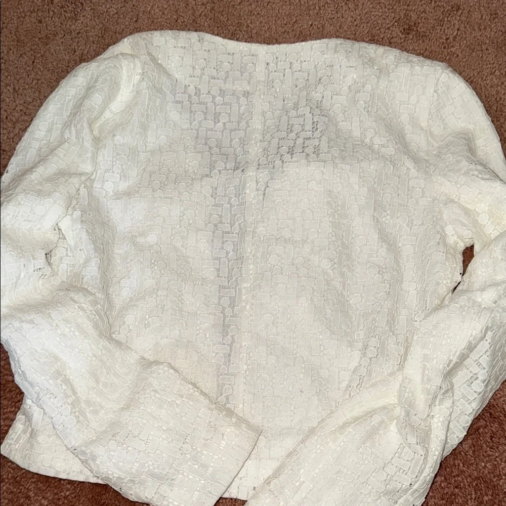 Armani Exchange Women's Ivory Textured Suit Jacket - Picture 3 of 3